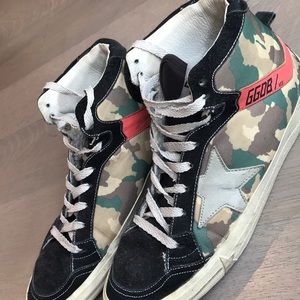 Golden Goose Deluxe Brand High Top Sneakers -Army